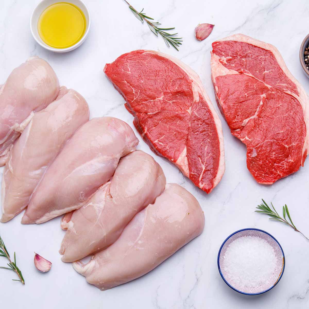 Australian chicken breast and australian beef