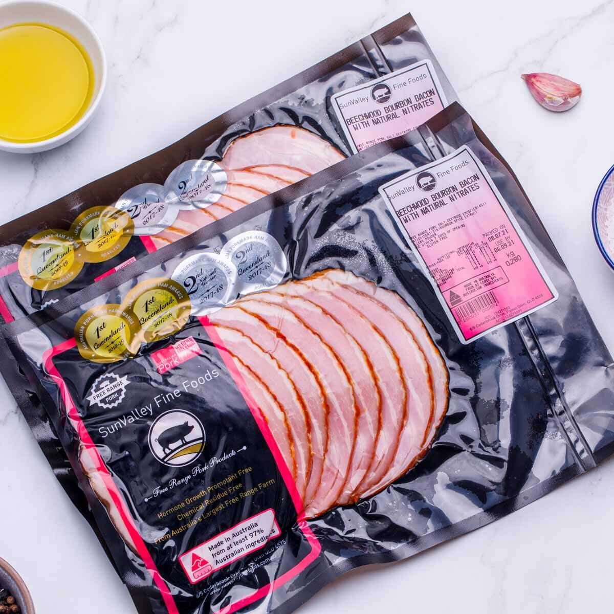 Beechwood Bourbon Bacon with Natural Nitrates (500g - 2 Packs)